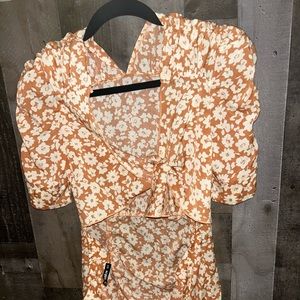 Tie back floral dress Shein.